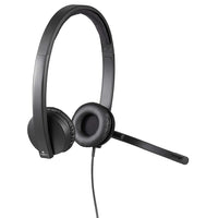 Logitech 981-000574 H570e Stereo Headset-Acoustic echo cancellation, a noise-cancelling mic, and digital signal processing (DSP) block out unwanted noise for clear conversations with great sound quality. Choose H570e Mono or H570e Stereo for one or two speakers.