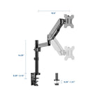 Uplite Single Monitor Mount Arm Pole Height Adjustable Stand for One Screen 17" - 32"-Desk Clamp - Mounts to the back of your desk via C-clamp (up to 3.15” thick) or optional grommet mount (up to 1.57” thick)