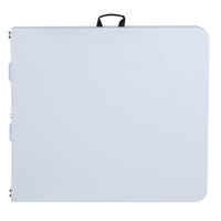 Flash Furniture 30''W x 60''L Bi-Fold Granite White Plastic Folding Table-Rectangular Plastic Folding Tables