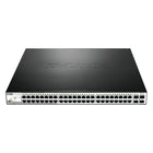 D-Link WebSmart 52-Port Gigabit PoE Switch with 48 PoE Ports and 4 SFP ports-Equipped with 48 10/100/1000 Mbps ports and 4 Gigabit SFP ports.