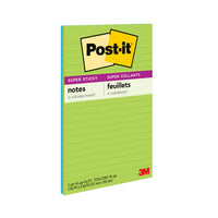 Post-it Super Sticky Notes - 5" x 8" - Assorted Energy Boost Collection - Lined - 90 sheets - 2 Pack-Post-it Super Sticky Notes have 2X the sticking power