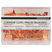 19mm Binder Clips - Rose Gold - 24 Pack-19mm Binder Clips