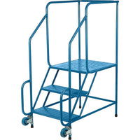 Kleton Tilt-N-Roll Ladders, Steel, 3 Steps, 22" Wide, 24" D x 27" H Top Step-Frame Material: Steel