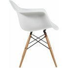 Nicer Furniture Eiffel Style Armchair - White Seat with Natural Wood Legs-Wood