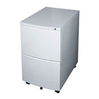 Heartwood 100-MMPFF Metal Mobile File-File Pedestal, Titanium-Mobile file-file metal pedestal includes two file drawers that fit either legal or letter size files