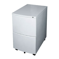 Heartwood 100-MMPFF Metal Mobile File-File Pedestal, Titanium-Mobile file-file metal pedestal includes two file drawers that fit either legal or letter size files