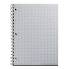 Hilroy 3-Hole 1 Subject Wirebound Notebook - Quad Ruled - 10 1/2" x 8" - 40 Sheets - Violet-3 hole-punched