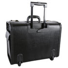 Nextech Wheeled Laptop Pilot Case - 15.6" Laptop - Black-Push-button retractable handle locks in place