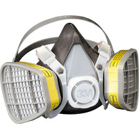 3M Reusable Half-Face Respirator, Thermoplastic/Elastomer, Large - 3 Pack-Facepiece Material: Elastomer