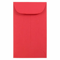 JAM Paper #3 Coin Business Coloured Envelopes - 2.5" x 4.25" - Red Recycled - 50 Pack-Colour: Red Coin Envelope
