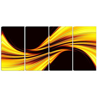 Designart Mellow Yellow Harmony 4-Panel Abstract Canvas Art Print, (PT3019-271)-Print