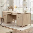 Sauder 66"W Whitaker Point Executive Desk - Natural Maple-   Spacious work surface for laptop, notepads, lamp, etc