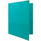 JAM Paper Plastic POP Two Pocket Folders, Teal Blue, 12 Pack (382Eteg)-4