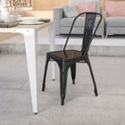 Flash Furniture Black Metal Indoor-Outdoor Stackable Chair-Galvanized Steel Construction