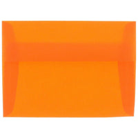 JAM Paper A2 Invitation Envelopes, 4.38 x 5.75, Orange Translucent Vellum, 100 Pack (PACV619g)-Orange