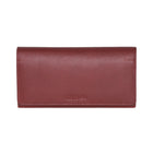 Roots Ladies Large Clutch Wallet with Removable Checkbook - Red-16 Credit card slots