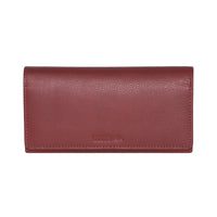Roots Ladies Large Clutch Wallet with Removable Checkbook - Red-16 Credit card slots