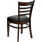 Flash Furniture HERCULES Series Ladder Back Walnut Wood Restaurant Chair - Black Vinyl Seat-Black Vinyl Upholstered Seat