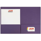 JAM Paper Premium Paper Cardstock Two Pocket Presentation Folders, Dark Purple, 100 Pack (5166613304B)-2 pocket
