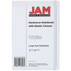 JAM Paper Hardcover Lined Notebook with Elastic Closure, Large, 5.88 x 8.5 Journal, White, 2 Pack (340526604g)-2 per pack