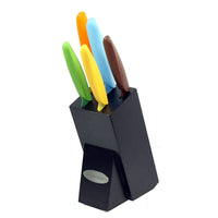 Oceanstar KS1217 6-Piece Non-Stick Coating knife set with Block, Elegant Black-Ergonomic handle.