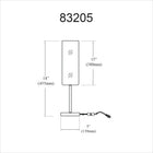 Dainolite Paza Modern Incandescent Table Lamp - 1 Light - Matte Black with White Glass -6ft Cord provides ample reach
