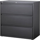 Hirsh HL10000 Series Lateral File 3-Drawer Cabinet, Charcoal-Heavy-duty three-piece, ball-bearing slide suspension