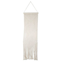 Truu Design Macrame Wall Hanging Decor, 16 x 55 inches, Cream-Measures 16" in width and 55" in height