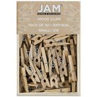 JAM Paper Wood Clothing Pin Clips, Small 7/8, Natural Brown, 2 Packs of 50, 100 Total (3230717359a)-.875in