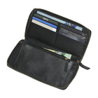Roots Ladies Slim Bifold Zipper Around Wallet - Black-Dimensions: 7.75" L x 0.75" W x 5" H