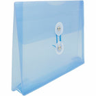 JAM Paper Plastic Envelopes with Button and String Tie Closure Index Booklet - 5.5" x 7.5" - Blue - 12 Pack -Quantity: 12 per pack
