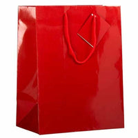 JAM Paper Glossy Gift Bags with Rope Handles - Large - 10" x 5" x 13" - Red - 100 Pack-Color: Red Glossy: Make your gift stand out with shiny colourful gift bags.