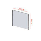 Mark Maker Rod Sneeze Guard - 23.5" W x 23.5" H panel 1/4" Clear Acrylic and 24" high aluminum rod set - no pass through-Made from 1/4” clear acrylic.