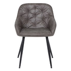 My Home My Living Microfiber Leather Arm Chair - Dark Grey - 2 Pack-Comfortable polyurethane foam seat and back