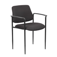 Nicer Furniture Fabric Stackable Guest Chair with Arms-Sturdy metal frame ideal for repeat and long term use