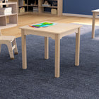 Flash Furniture Bright Beginnings Commercial Grade Wooden Square Preschool Classroom Activity Table (MKME088009)-Glossy Beech Finish Matches Any Decor