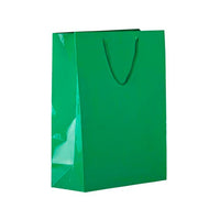 Jam Paper Gift Bags with Rope Handles - X-Large - 12 1/2" x 17" x 6" - Green Glossy - 100 Pack-Color: Green