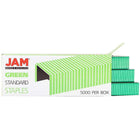 JAM Paper Standard Size Colourful Staples, Green, 5 Pack (335grg)-Green