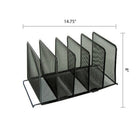 Winnable Mesh 5-Section Desk Organizer - Black-Stackable