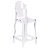 Nicer Furniture Modern Ghost Side Counter Stool - 2 Pack-Contoured seat and back design