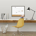 Quartet Wood Frame Magnetic Dry-Erase Calendar Combo Board - 16" H x 20" W-Ruled dry-erase notes section along the side for listing monthly reminders