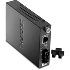 TRENDnet TFC-110S15I Intelligent 10/100Base-TX to 100Base-FX Single Mode SC Fiber Converter-10/100Base-TX port supports Auto-Negotiation, Auto-MDIX and Full-Duplex mode