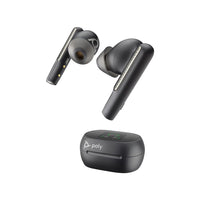 HP Poly Voyager Free 60+ UC M Earbuds with Touchscreen Charge Case and USB-C Adapter - Carbon Black-Enjoy clear calls and listening to music, games and movies with Poly's legendary audio performance and noise blocking innovations