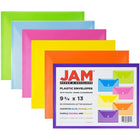 JAM Paper Plastic Envelopes with VELCRO Brand Closure, Letter Booklet, 9 3/4" x 13", Assorted Colours, 6 Pack (218V0ASSRT)-Size: 9.75 x 13 inches
