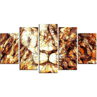 Designart Wisdom in His Eyes 60" x 32" 5-Panel Lion Canvas Art Print, (PT2461-373)-Print