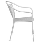 Flash Furniture White Indoor-Outdoor Steel Patio Arm Chair with Round Back-Curved Round Back