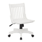 OSPHF Deluxe Armless Bankers Chair, White-White wood finish