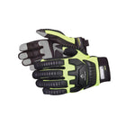 Superior Gloves Clutch Gear Mechanics Gloves with PVC Sure Grip Palms - Medium - Black/Yellow-PVC Sure Grip palm patches provide excellent grip with improved fingertip protection