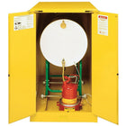 Justrite Sure-Grip EX Horizontal Drum Storage Cabinets, 2 Doors, Manual, 30" x 48" x 50", 371Lb-Designed to house drums being used for gravity flow dispensing