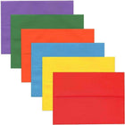 JAM Paper A6 Invitation Envelopes - 4.75 x 6.5 - Brite Hue Assorted Colours - 150 Pack -Assortment of coloured A6 Envelopes: Blue, Red, Orange, Green, Purple, and Yellow